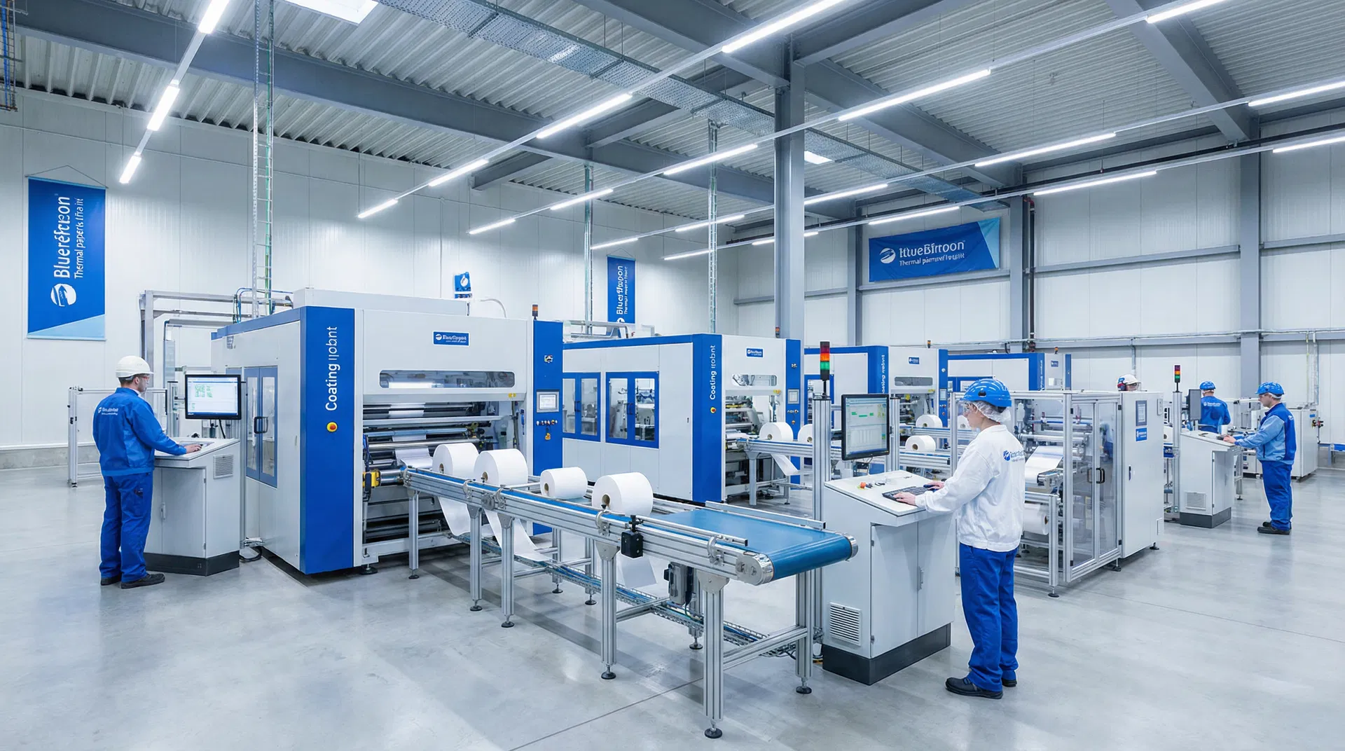 Container loading thermal paper rolls