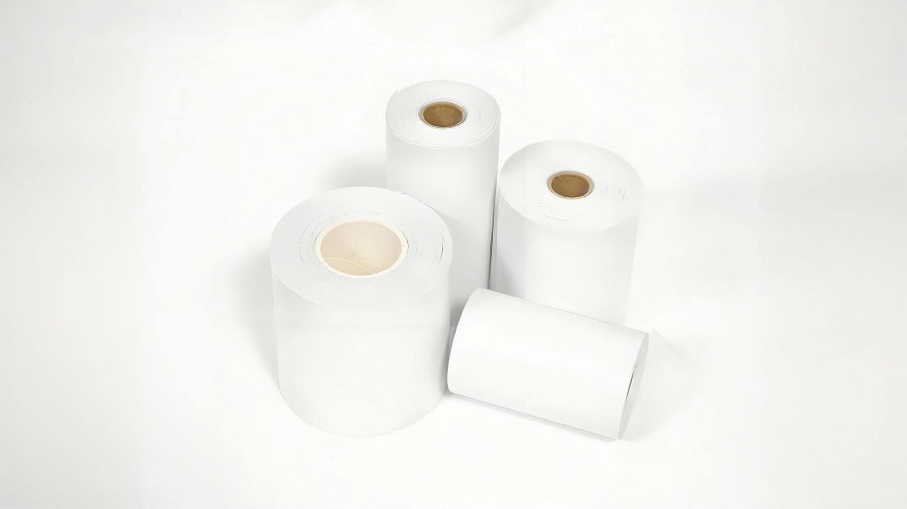 3 1/8 x 263 inch linerless thermal label rolls