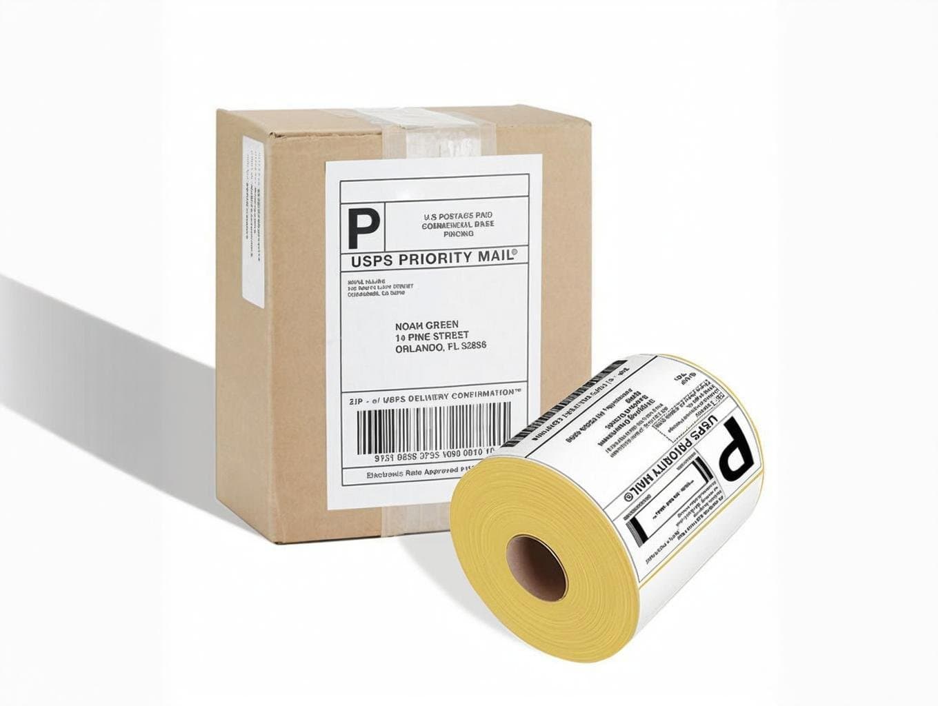 Warehouse packing station using 4 x 6 thermal shipping labels