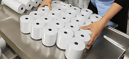 Thermal paper coating and converting line for factory supply programs